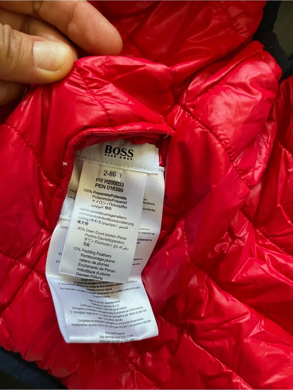 Boss lightweight puffer